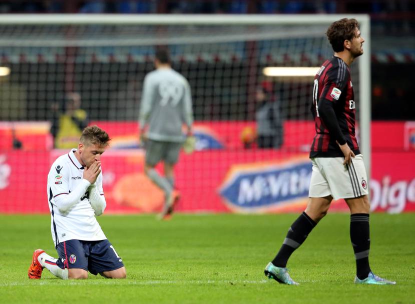 Giaccherini segna, vince e prega, Cerci esce stralunato dal campo: la doppia immagine di Milan-Bologna. Forte